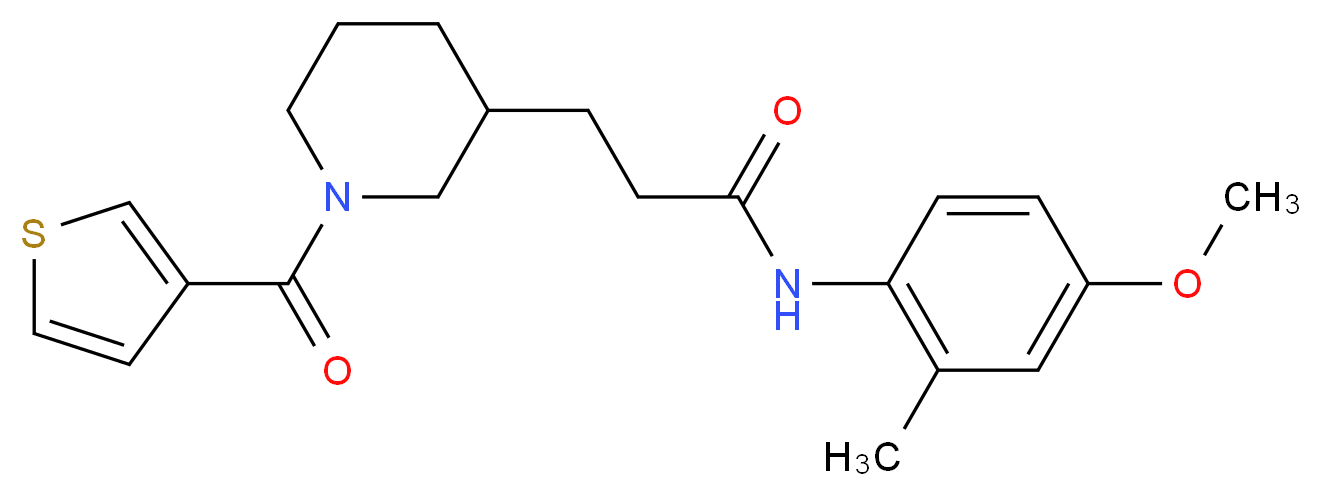 N-(4-methoxy-2-methylphenyl)-3-[1-(3-thienylcarbonyl)-3-piperidinyl]propanamide_分子结构_CAS_)