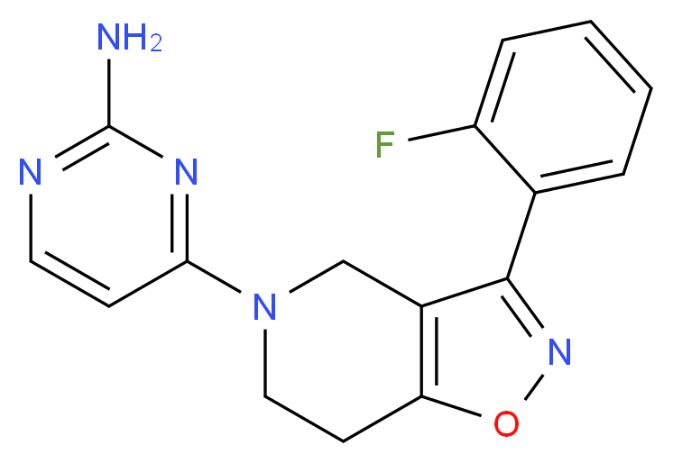 4-[3-(2-fluorophenyl)-6,7-dihydroisoxazolo[4,5-c]pyridin-5(4H)-yl]pyrimidin-2-amine_分子结构_CAS_)