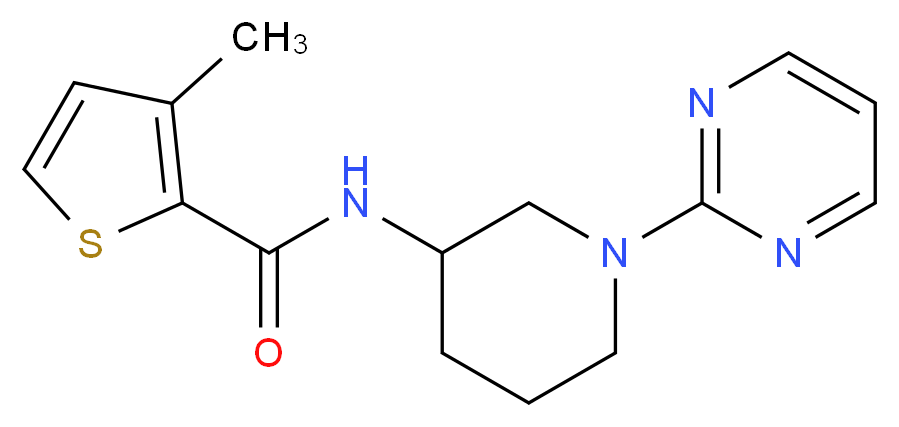 3-methyl-N-[1-(2-pyrimidinyl)-3-piperidinyl]-2-thiophenecarboxamide_分子结构_CAS_)