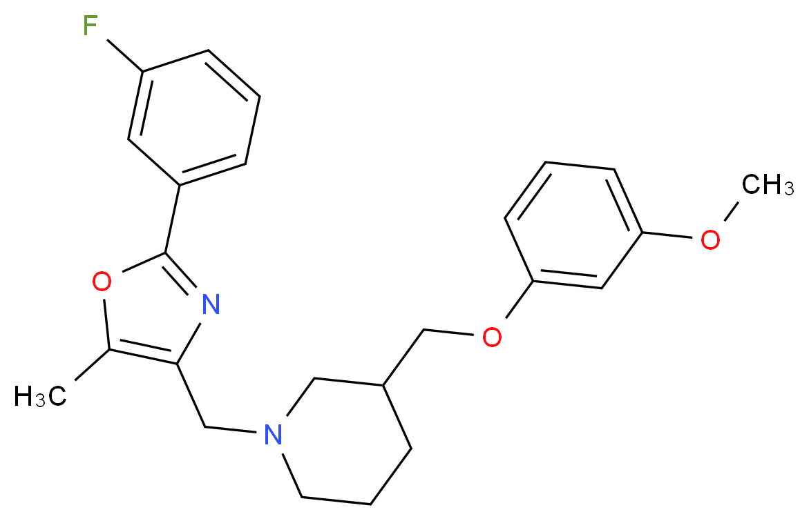 1-{[2-(3-fluorophenyl)-5-methyl-1,3-oxazol-4-yl]methyl}-3-[(3-methoxyphenoxy)methyl]piperidine_分子结构_CAS_)