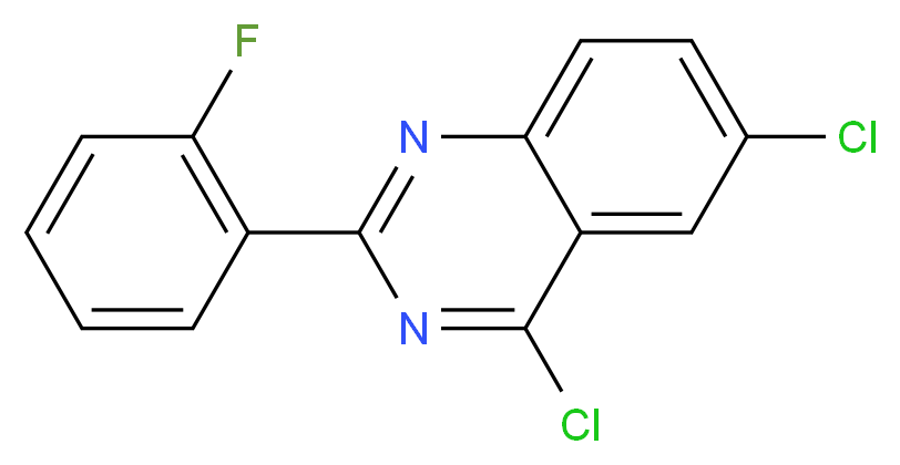 4,6-dichloro-2-(2-fluorophenyl)quinazoline_分子结构_CAS_885277-47-4