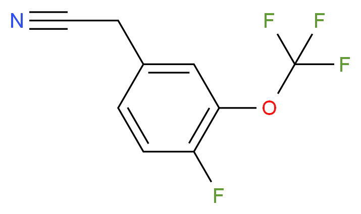 2-[4-fluoro-3-(trifluoromethoxy)phenyl]acetonitrile_分子结构_CAS_1020718-23-3