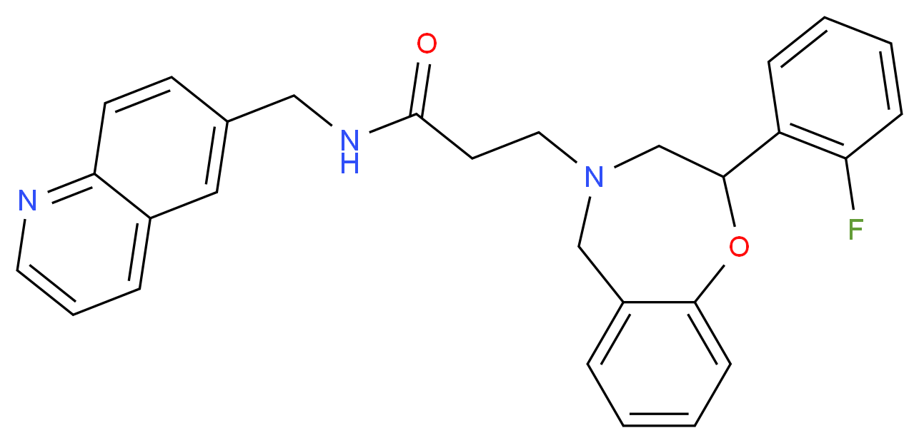 3-[2-(2-fluorophenyl)-2,3-dihydro-1,4-benzoxazepin-4(5H)-yl]-N-(6-quinolinylmethyl)propanamide_分子结构_CAS_)