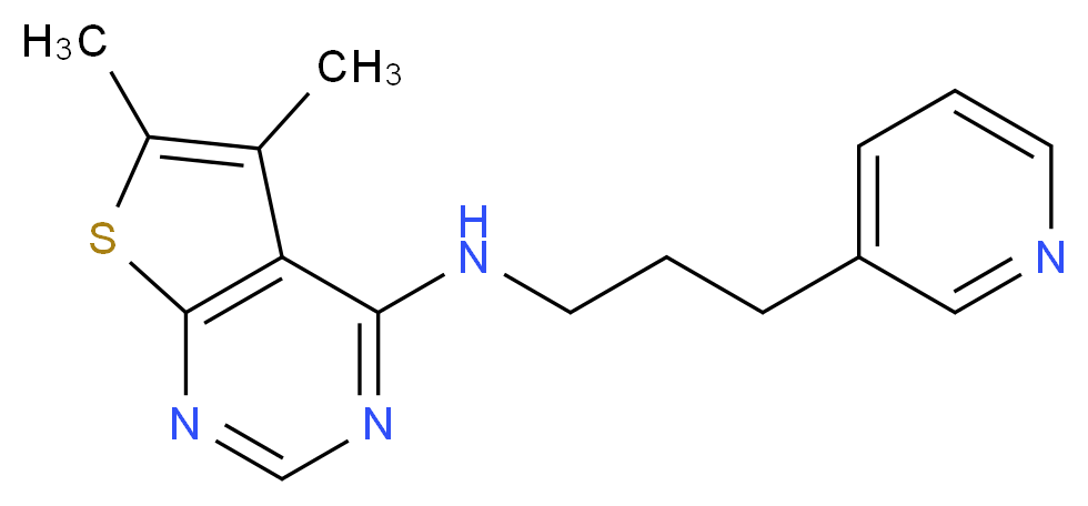 5,6-dimethyl-N-(3-pyridin-3-ylpropyl)thieno[2,3-d]pyrimidin-4-amine_分子结构_CAS_)