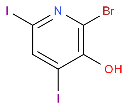 2-Bromo-4,6-diiodo-3-pyridinol_分子结构_CAS_129611-33-2)