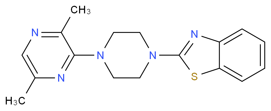 2-[4-(3,6-dimethyl-2-pyrazinyl)-1-piperazinyl]-1,3-benzothiazole_分子结构_CAS_)