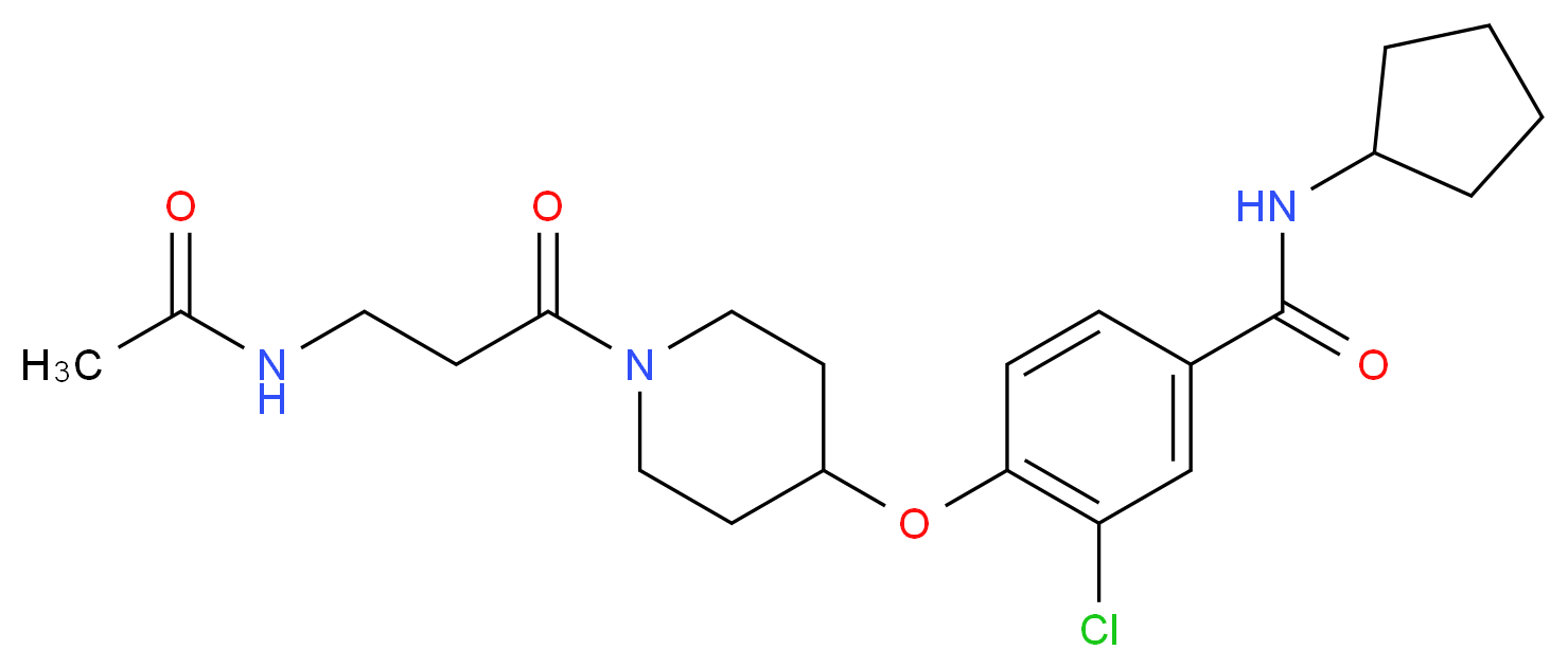 4-{[1-(N-acetyl-beta-alanyl)-4-piperidinyl]oxy}-3-chloro-N-cyclopentylbenzamide_分子结构_CAS_)
