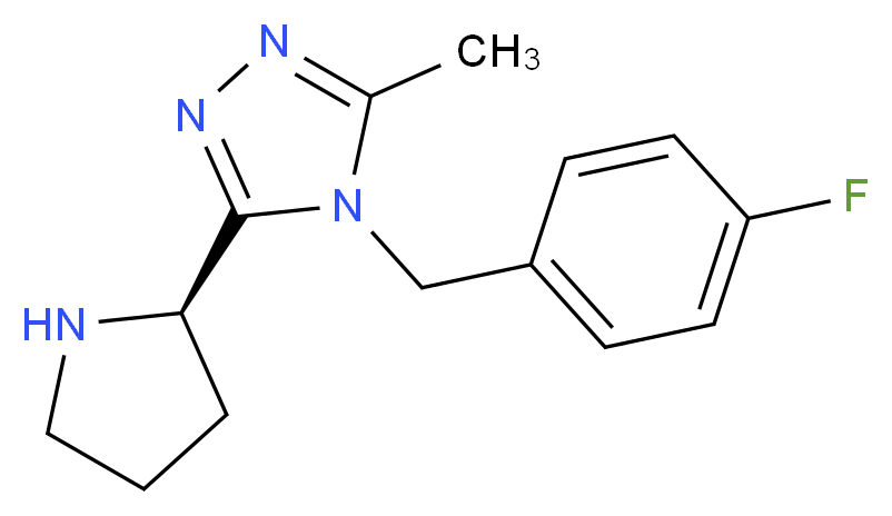 4-[(4-fluorophenyl)methyl]-3-methyl-5-[(2R)-pyrrolidin-2-yl]-4H-1,2,4-triazole_分子结构_CAS_1263284-19-0