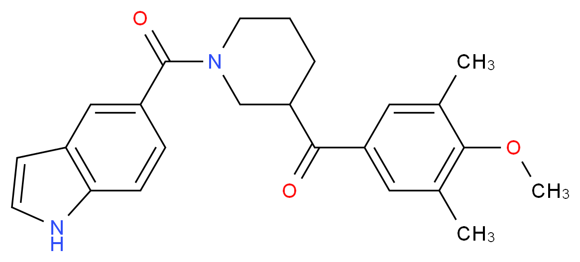 [1-(1H-indol-5-ylcarbonyl)-3-piperidinyl](4-methoxy-3,5-dimethylphenyl)methanone_分子结构_CAS_)