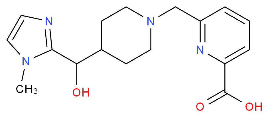 6-({4-[hydroxy(1-methyl-1H-imidazol-2-yl)methyl]piperidin-1-yl}methyl)pyridine-2-carboxylic acid_分子结构_CAS_)