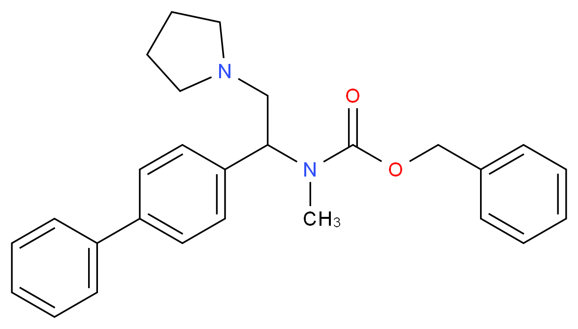 benzyl N-methyl-N-[1-(4-phenylphenyl)-2-(pyrrolidin-1-yl)ethyl]carbamate_分子结构_CAS_936498-13-4