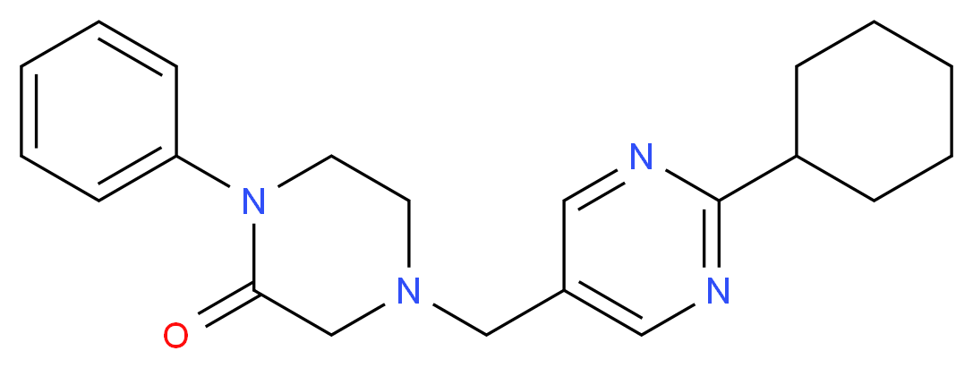 4-[(2-cyclohexyl-5-pyrimidinyl)methyl]-1-phenyl-2-piperazinone_分子结构_CAS_)
