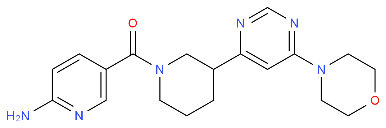 5-({3-[6-(4-morpholinyl)-4-pyrimidinyl]-1-piperidinyl}carbonyl)-2-pyridinamine_分子结构_CAS_)