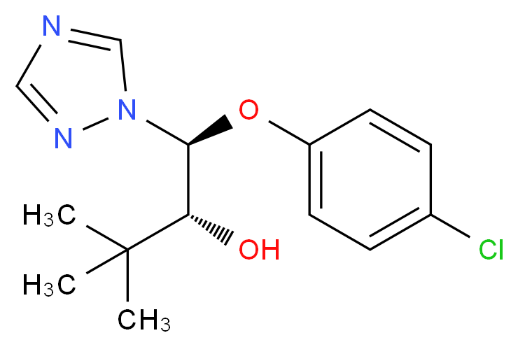 (1S,2R)-1-(4-chlorophenoxy)-3,3-dimethyl-1-(1H-1,2,4-triazol-1-yl)butan-2-ol_分子结构_CAS_70585-35-2