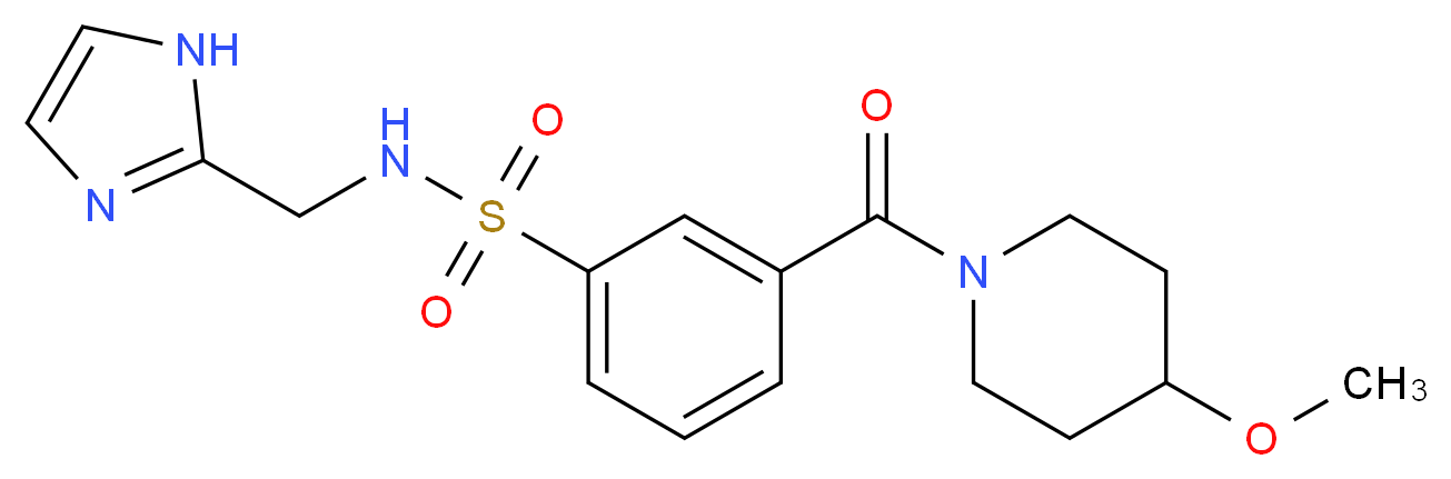 N-(1H-imidazol-2-ylmethyl)-3-[(4-methoxypiperidin-1-yl)carbonyl]benzenesulfonamide_分子结构_CAS_)