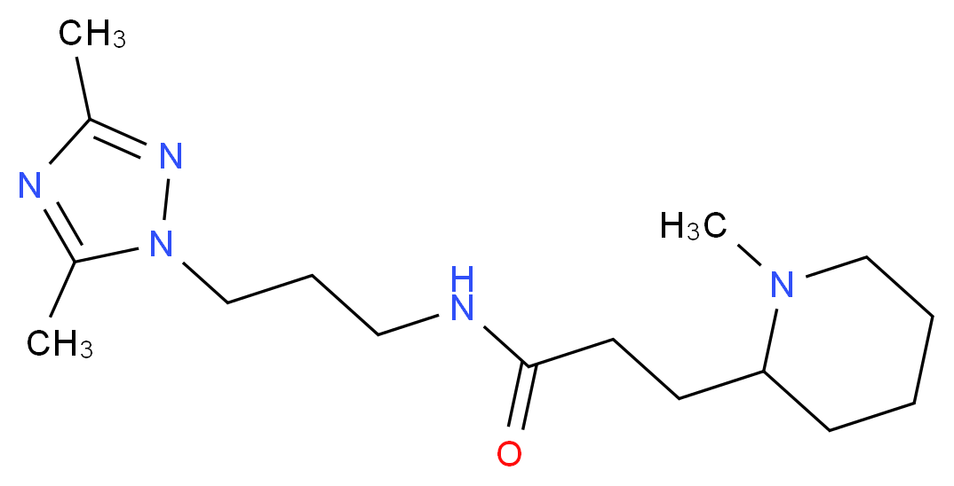N-[3-(3,5-dimethyl-1H-1,2,4-triazol-1-yl)propyl]-3-(1-methyl-2-piperidinyl)propanamide_分子结构_CAS_)