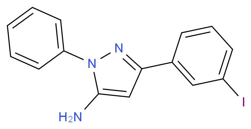 5-(3-IODO-PHENYL)-2-PHENYL-2H-PYRAZOL-3-YLAMINE_分子结构_CAS_1017781-35-9)