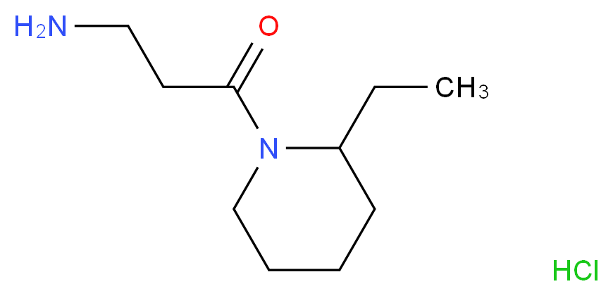 3-Amino-1-(2-ethyl-1-piperidinyl)-1-propanone hydrochloride_分子结构_CAS_)