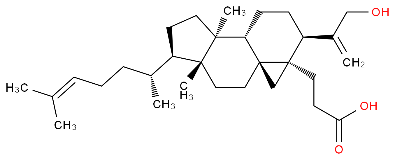 3-[(1S,4R,5R,8S,9S,12R,13R)-12-(3-hydroxyprop-1-en-2-yl)-4,8-dimethyl-5-[(2R)-6-methylhept-5-en-2-yl]tetracyclo[7.5.0.0<sup>1</sup>,<sup>1</sup><sup>3</sup>.0<sup>4</sup>,<sup>8</sup>]tetradecan-13-yl]propanoic acid_分子结构_CAS_925932-08-7