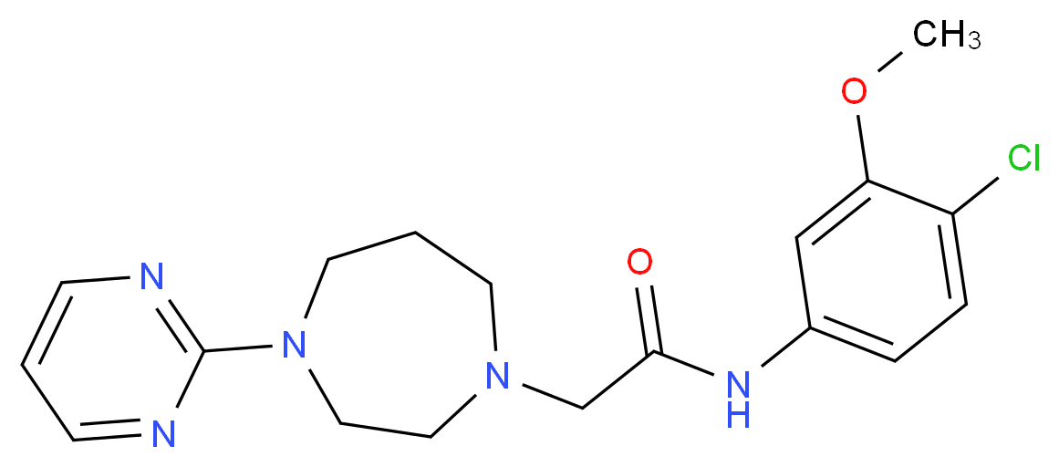 N-(4-chloro-3-methoxyphenyl)-2-(4-pyrimidin-2-yl-1,4-diazepan-1-yl)acetamide_分子结构_CAS_)