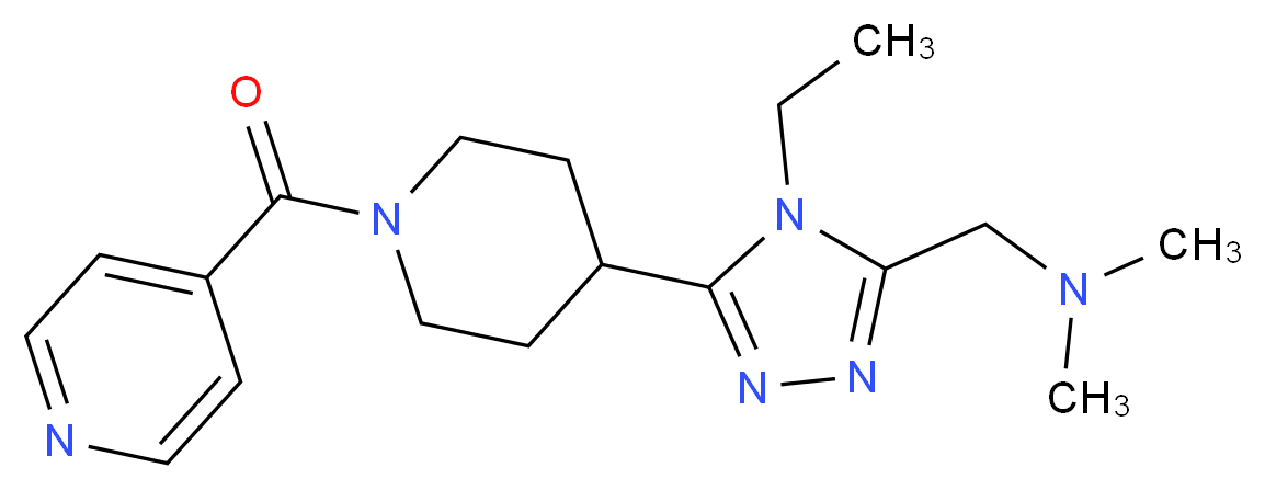 1-[4-ethyl-5-(1-isonicotinoylpiperidin-4-yl)-4H-1,2,4-triazol-3-yl]-N,N-dimethylmethanamine_分子结构_CAS_)