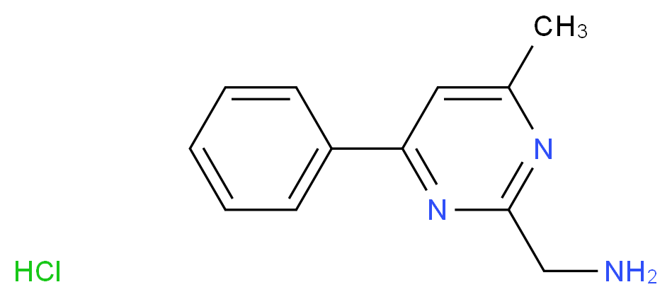 (4-methyl-6-phenylpyrimidin-2-yl)methanamine hydrochloride_分子结构_CAS_1196152-36-9