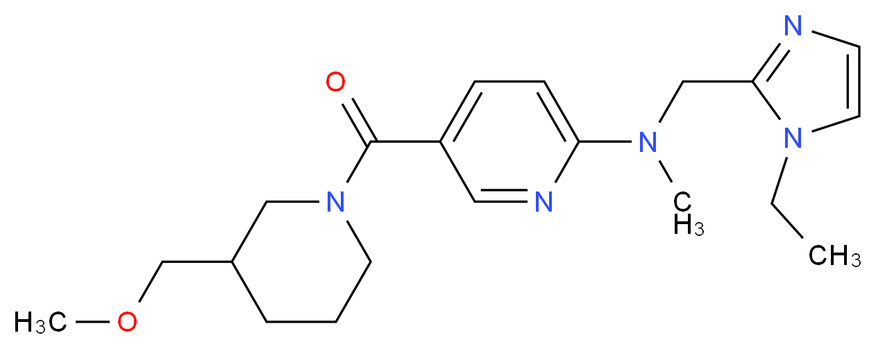 N-[(1-ethyl-1H-imidazol-2-yl)methyl]-5-{[3-(methoxymethyl)-1-piperidinyl]carbonyl}-N-methyl-2-pyridinamine_分子结构_CAS_)