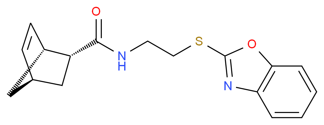 (1R*,2R*,4R*)-N-[2-(1,3-benzoxazol-2-ylthio)ethyl]bicyclo[2.2.1]hept-5-ene-2-carboxamide_分子结构_CAS_)