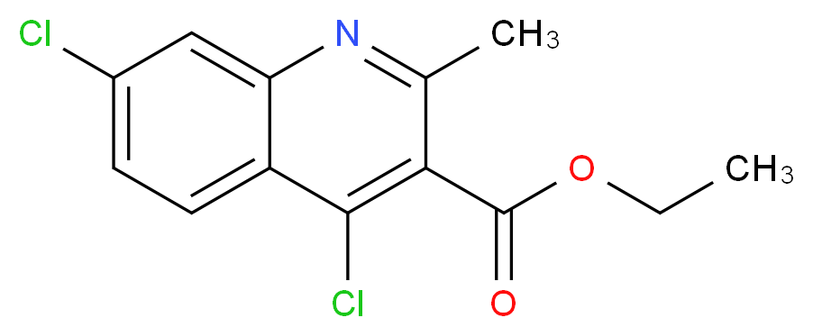 ethyl 4,7-dichloro-2-methylquinoline-3-carboxylate_分子结构_CAS_50593-27-6