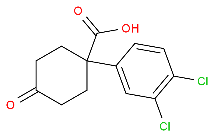 1-(3,4-DICHLOROPHENYL)-4-OXOCYCLOHEXANECARBOXYLIC ACID_分子结构_CAS_773101-05-6)