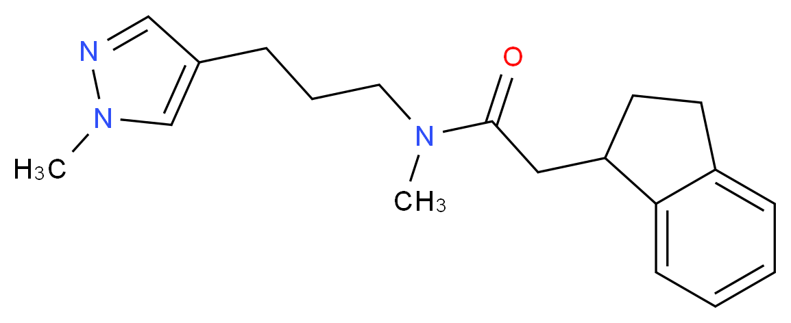 2-(2,3-dihydro-1H-inden-1-yl)-N-methyl-N-[3-(1-methyl-1H-pyrazol-4-yl)propyl]acetamide_分子结构_CAS_)