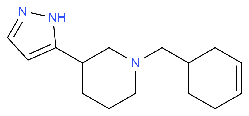 1-(3-cyclohexen-1-ylmethyl)-3-(1H-pyrazol-5-yl)piperidine_分子结构_CAS_)