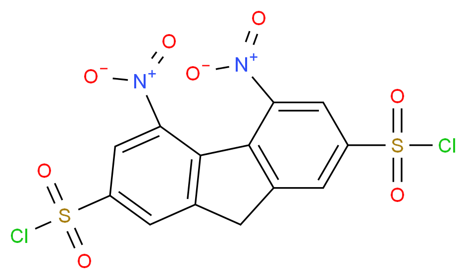 4,5-Dinitro-9H-fluorene-2,7-disulphonyl chloride 97%_分子结构_CAS_)
