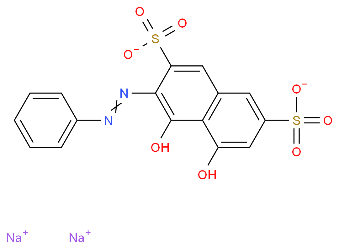 disodium 4,5-dihydroxy-3-(2-phenyldiazen-1-yl)naphthalene-2,7-disulfonate_分子结构_CAS_4197-07-3