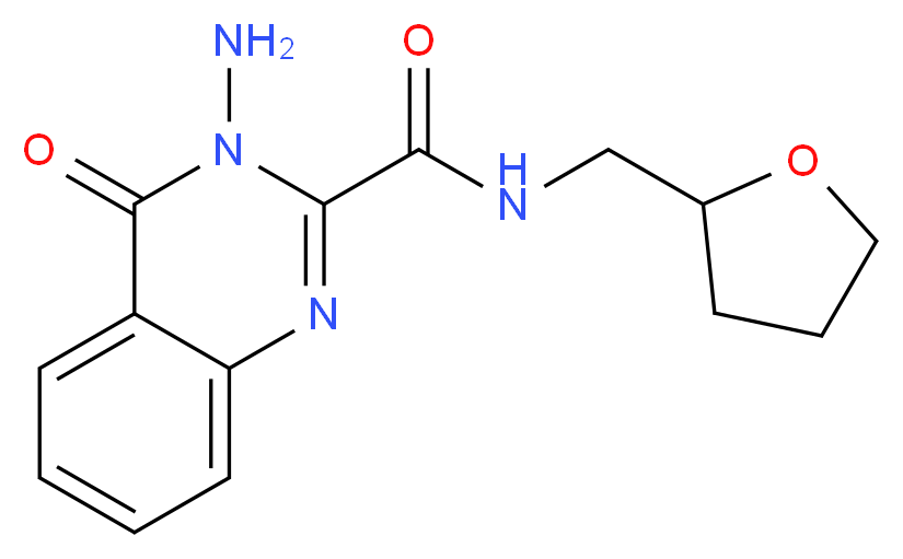 3-Amino-4-oxo-N-(tetrahydrofuran-2-ylmethyl)-3,4-dihydroquinazoline-2-carboxamide_分子结构_CAS_)