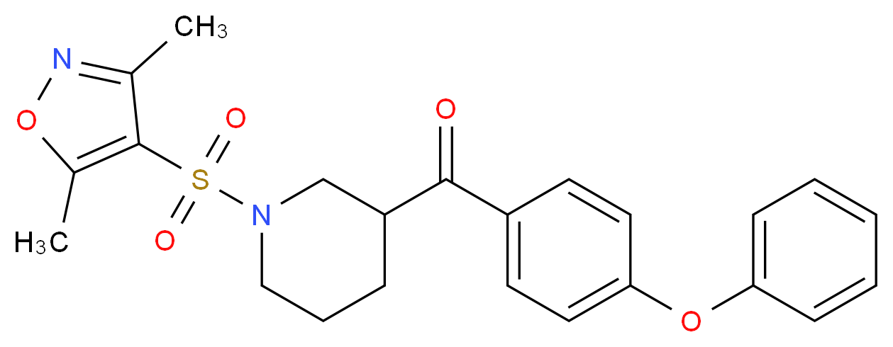 {1-[(3,5-dimethyl-4-isoxazolyl)sulfonyl]-3-piperidinyl}(4-phenoxyphenyl)methanone_分子结构_CAS_)