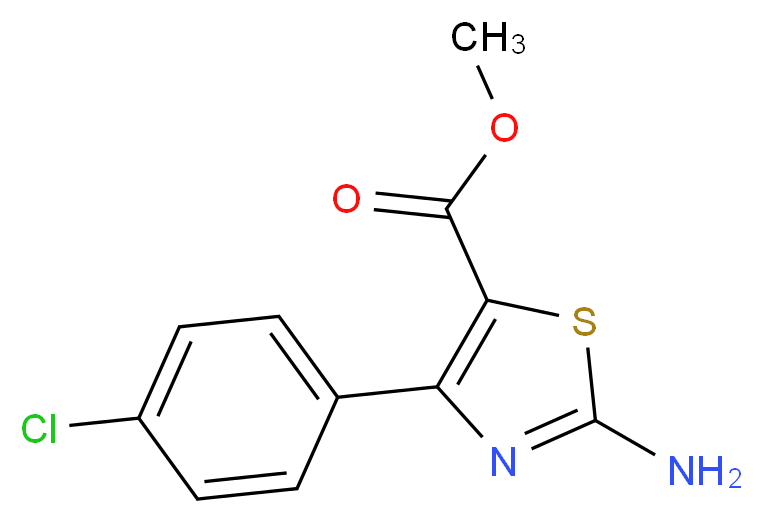 methyl 2-amino-4-(4-chlorophenyl)-1,3-thiazole-5-carboxylate_分子结构_CAS_1065074-65-8