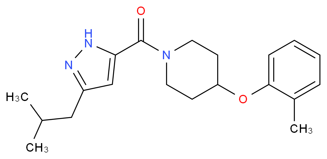 1-[(3-isobutyl-1H-pyrazol-5-yl)carbonyl]-4-(2-methylphenoxy)piperidine_分子结构_CAS_)