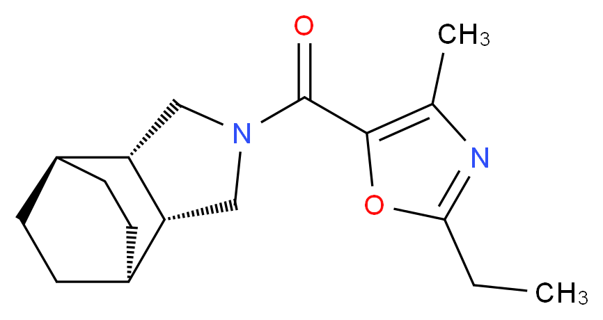 (1R*,2R*,6S*,7S*)-4-[(2-ethyl-4-methyl-1,3-oxazol-5-yl)carbonyl]-4-azatricyclo[5.2.2.0~2,6~]undecane_分子结构_CAS_)