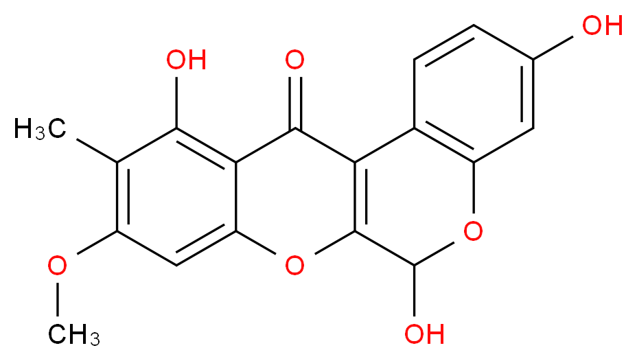 3,6,11-trihydroxy-9-methoxy-10-methyl-6,12-dihydro-5,7-dioxatetraphen-12-one_分子结构_CAS_485811-84-5