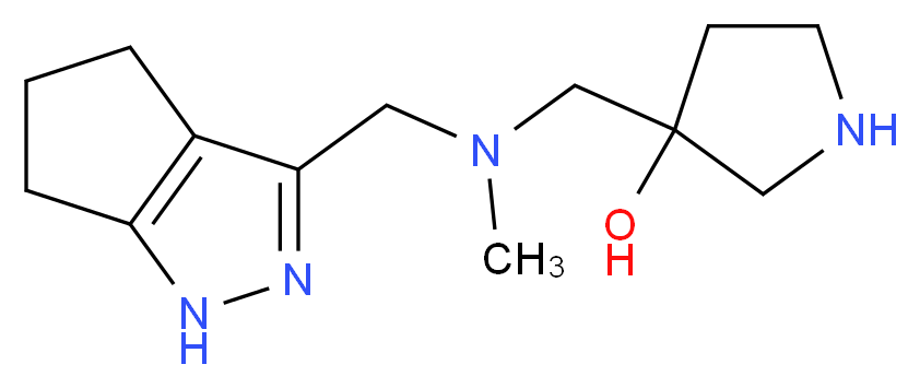 3-{[methyl(1,4,5,6-tetrahydrocyclopenta[c]pyrazol-3-ylmethyl)amino]methyl}pyrrolidin-3-ol_分子结构_CAS_)