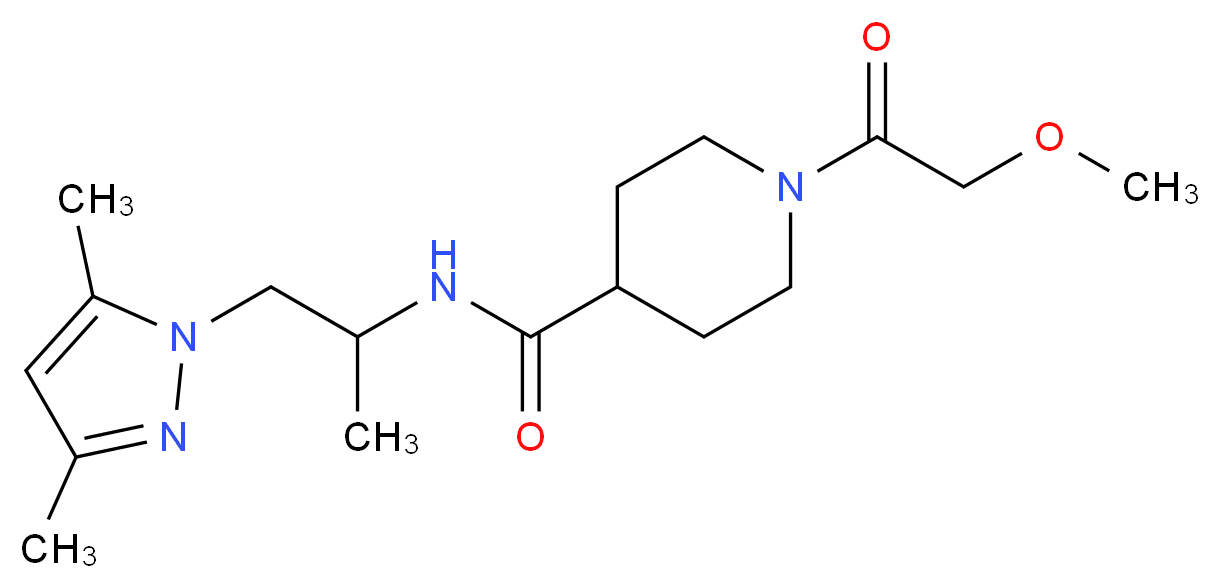 N-[2-(3,5-dimethyl-1H-pyrazol-1-yl)-1-methylethyl]-1-(methoxyacetyl)-4-piperidinecarboxamide_分子结构_CAS_)