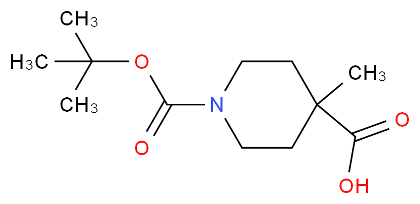 1-(tert-Butoxycarbonyl)-4-methylpiperidine-4-carboxylic acid_分子结构_CAS_189321-63-9)