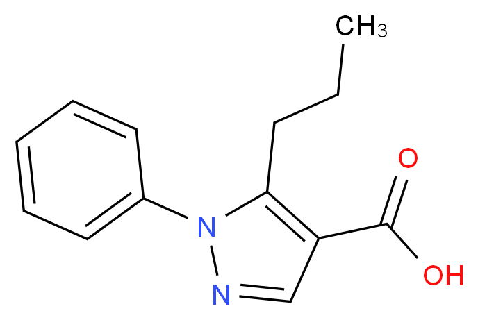 1-Phenyl-5-propyl-1H-pyrazole-4-carboxylic acid_分子结构_CAS_116344-17-3)