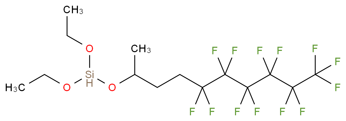 diethoxy[(5,5,6,6,7,7,8,8,9,9,10,10,10-tridecafluorodecan-2-yl)oxy]silane_分子结构_CAS_51851-37-7