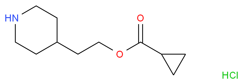 2-(4-Piperidinyl)ethyl cyclopropanecarboxylate hydrochloride_分子结构_CAS_)