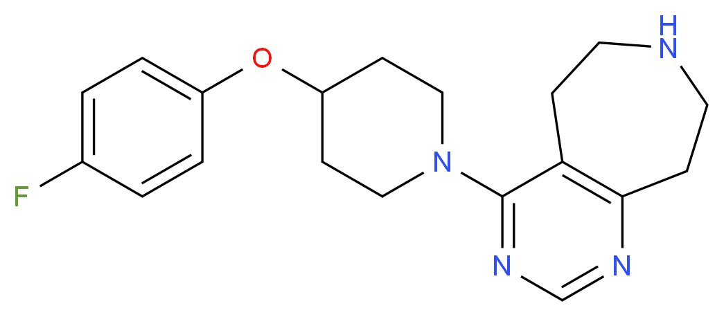 4-[4-(4-fluorophenoxy)piperidin-1-yl]-6,7,8,9-tetrahydro-5H-pyrimido[4,5-d]azepine_分子结构_CAS_)