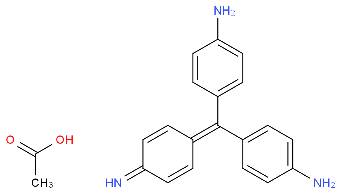 4-[(4-aminophenyl)(4-iminocyclohexa-2,5-dien-1-ylidene)methyl]aniline; acetic acid_分子结构_CAS_6035-94-5