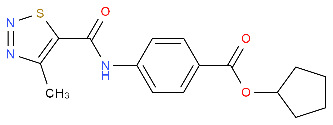 cyclopentyl 4-{[(4-methyl-1,2,3-thiadiazol-5-yl)carbonyl]amino}benzoate_分子结构_CAS_)