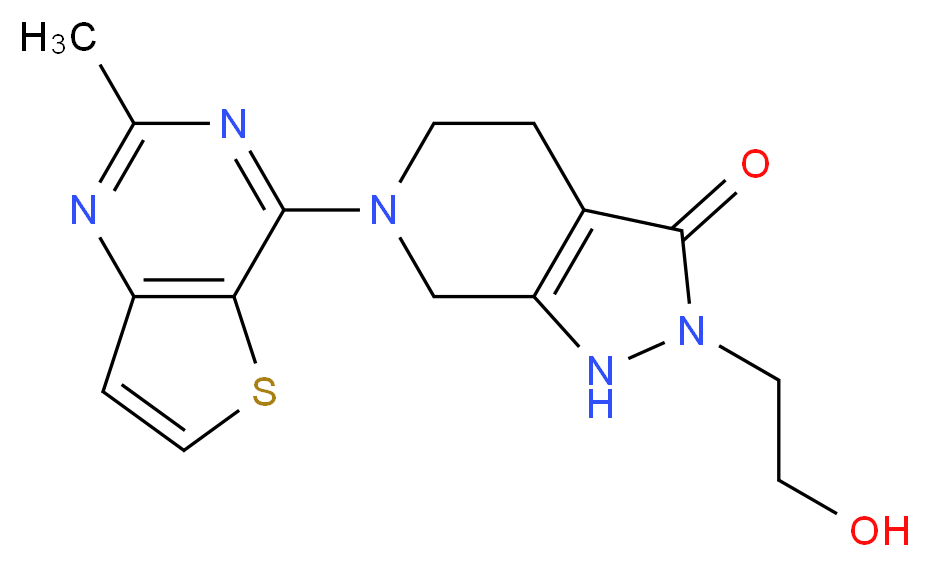 2-(2-hydroxyethyl)-6-(2-methylthieno[3,2-d]pyrimidin-4-yl)-1,2,4,5,6,7-hexahydro-3H-pyrazolo[3,4-c]pyridin-3-one_分子结构_CAS_)